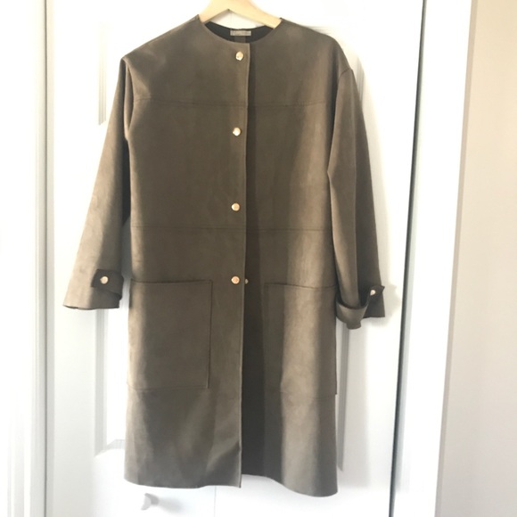 Structured suede coat - Picture 1 of 5